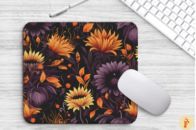 Halloween Spooky Flowers Mouse Pad