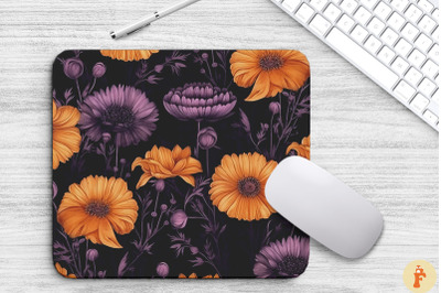 Halloween Spooky Flowers Mouse Pad