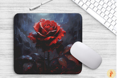 Gothic Dark Rose Mouse Pad Design