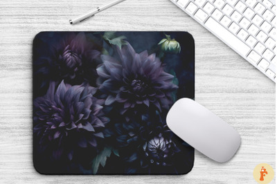 Shadowy Flowers Mouse Pad Design