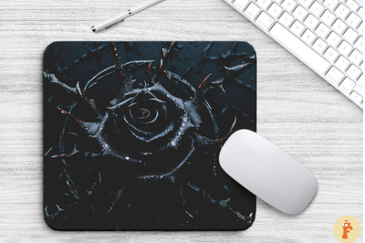 Black Rose And Thorns Mouse Pad Design