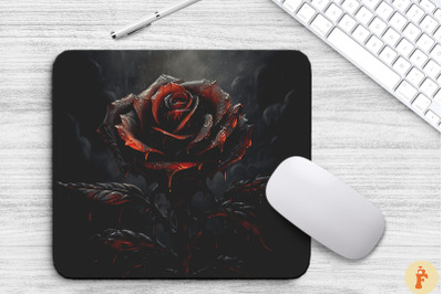 Fantasy Evil Black Rose Mouse Pad