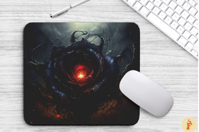 Fantasy Evil Black Rose Mouse Pad