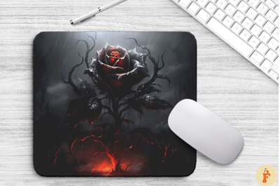 Fantasy Evil Black Rose Mouse Pad