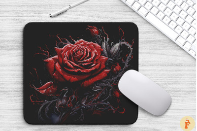 Dark Fantasy Red Rose Mouse Pad