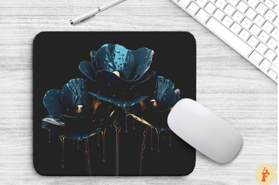 Dark Floral Art Mouse Pad Design