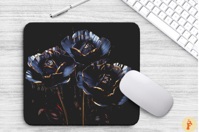 Dark Floral Art Mouse Pad Design