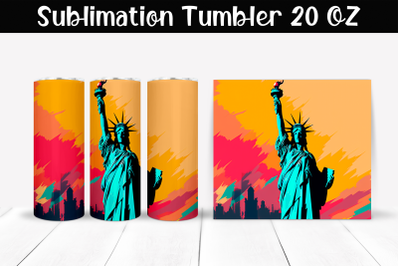 Statue of Liberty Sublimation Tumbler Wrap 20 oz