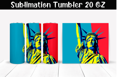 Statue of Liberty Sublimation Tumbler Wrap 20 oz