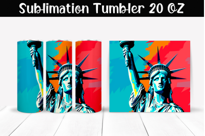 Statue of Liberty Sublimation Tumbler Wrap 20 oz