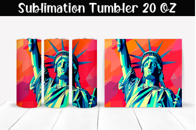 Statue of Liberty Sublimation Tumbler Wrap 20 oz