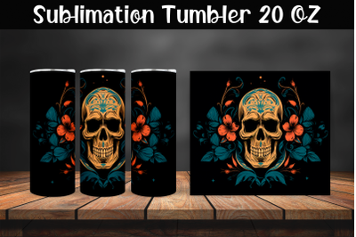 Skull Sublimation Tumbler Wrap 20 oz