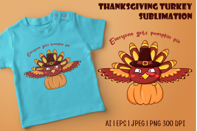 Thanksgiving turkey sublimation design