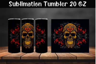 Skull Sublimation Tumbler Wrap 20 oz