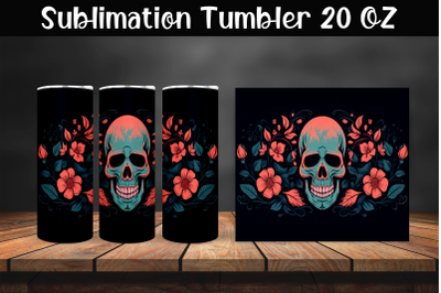 Skull Sublimation Tumbler Wrap 20 oz