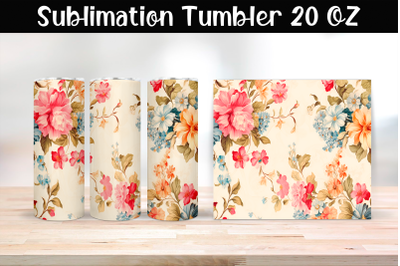 Vintage flowers Sublimation Tumbler Wrap 20 oz