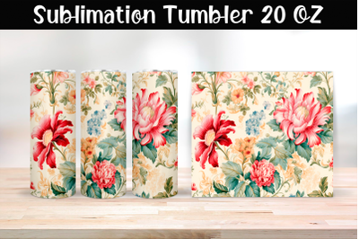 Vintage flowers Sublimation Tumbler Wrap 20 oz