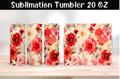 Vintage flowers Sublimation Tumbler Wrap 20 oz