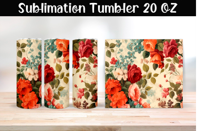 Vintage flowers Sublimation Tumbler Wrap 20 oz