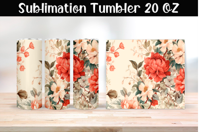 Vintage flowers Sublimation Tumbler Wrap 20 oz