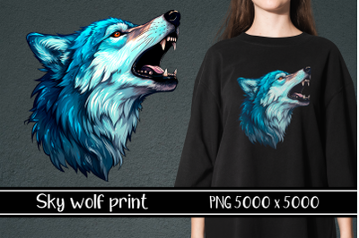 Sky wolf print