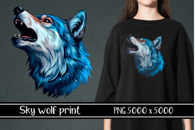 Sky wolf print