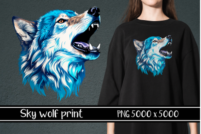 Sky wolf print