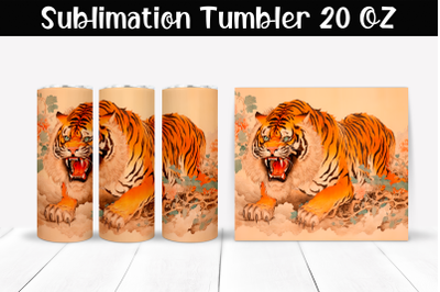 Japanese tiger Sublimation Tumbler Wrap 20 oz