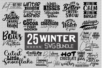 Winter SVG Bundle, Holiday SVG