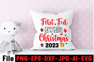 First Fur Ever Christmas 2023 SVG cut file&2C;funny Christmas png&2C; retro