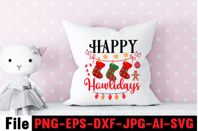 Happy Howlidays SVG cut file&2C;funny Christmas png&2C; retro Santa png&2C; mam