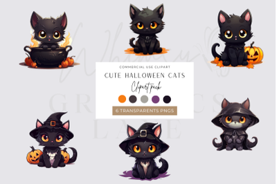 Cute halloween black cats