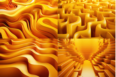 abstract orange and yellow wavy background with a white background