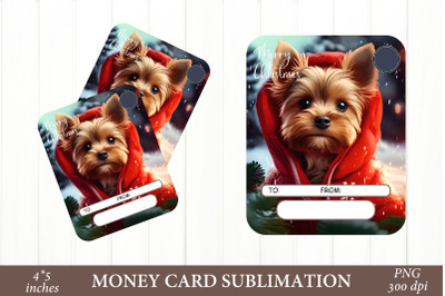 Christmas Dog Money Card. Sublimation Money Card