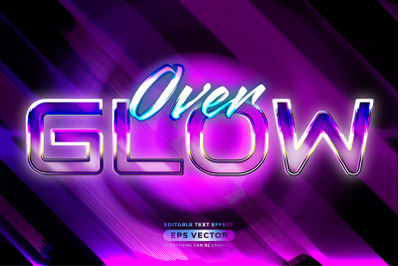 Over glow editable text style effect in retro look design