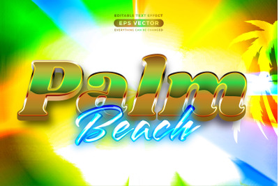 Palm beach editable text style effect in retro look design