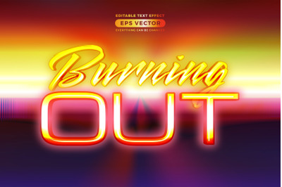 Burning out editable text style effect in retro look design