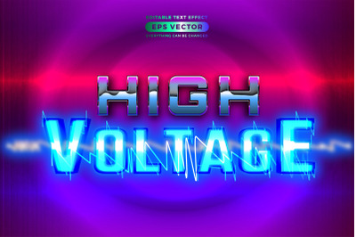 High voltage editable text style effect in retro look design