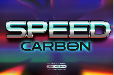 Speed carbon editable text style effect in retro look design