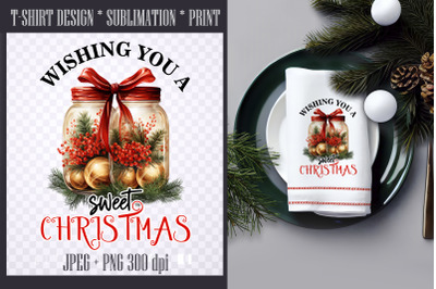CHRISTMAS Candy Jar sublimation design png|jpeg