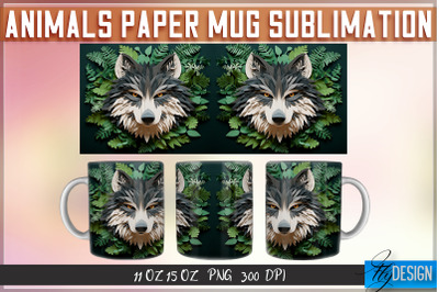 Wolf Paper Mug Sublimation