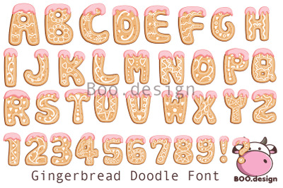 Gingerbread Cookie Font And Clipart