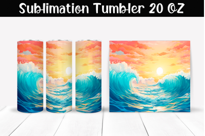 Waves Sublimation Tumbler Wrap 20 oz