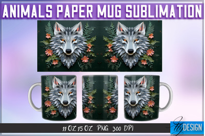 Wolf Paper Mug Sublimation