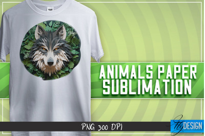 Wolf Paper Sublimation | T-Shirt Design