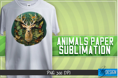 Deer Paper Sublimation | T-Shirt Design