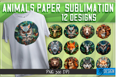 Animals Paper Sublimation | T-Shirt Design