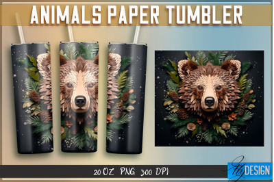 Bear Paper Tumblers Wrap 20 oz.