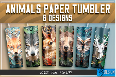 Animals Paper Tumblers Wrap 20 oz.