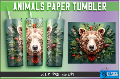 Bear Paper Tumblers Wrap 20 oz.